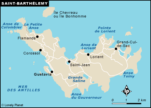 saint barthélemy sur la carte du monde