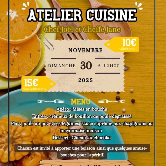 Affiche Atelier Cuisine Novembre