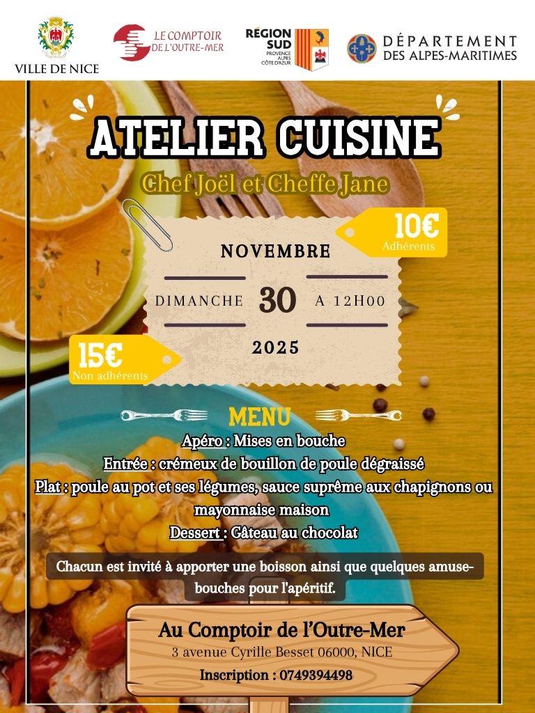 Affiche Atelier Cuisine Novembre